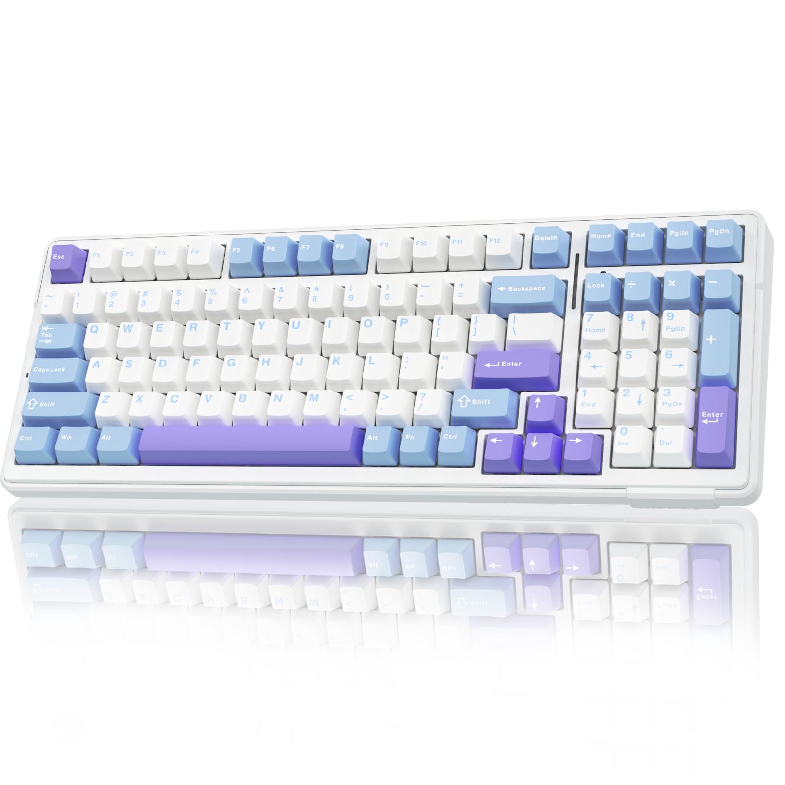 Wireless Mechanical Keyboard, Tri-Mode BT5.0/2.4GHz/USB-C Hot Swappable Custom Keyboard, Pre-lubed Linear Switches, RGB Backlit Computer Gaming Keyboard for PC/Tablet/PS/Xbox