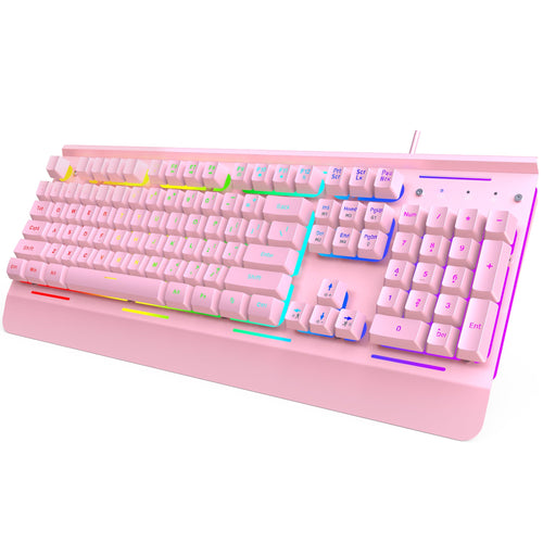 Gaming Keyboard, USB Wired Computer Keyboard, 15-Zone RGB Illumination, IP32 Water Resistant, 25 Anti-Ghosting Keys, All-Metal Panel (Whisper-Quiet Gaming Switch)